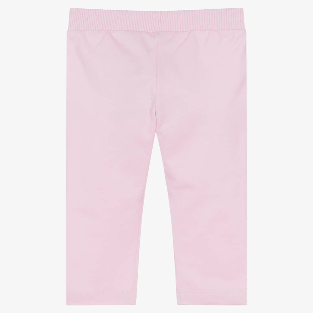 Moschino Baby-Girls Pink Cotton Teddy Bear Leggings | Childrensalon Outlet