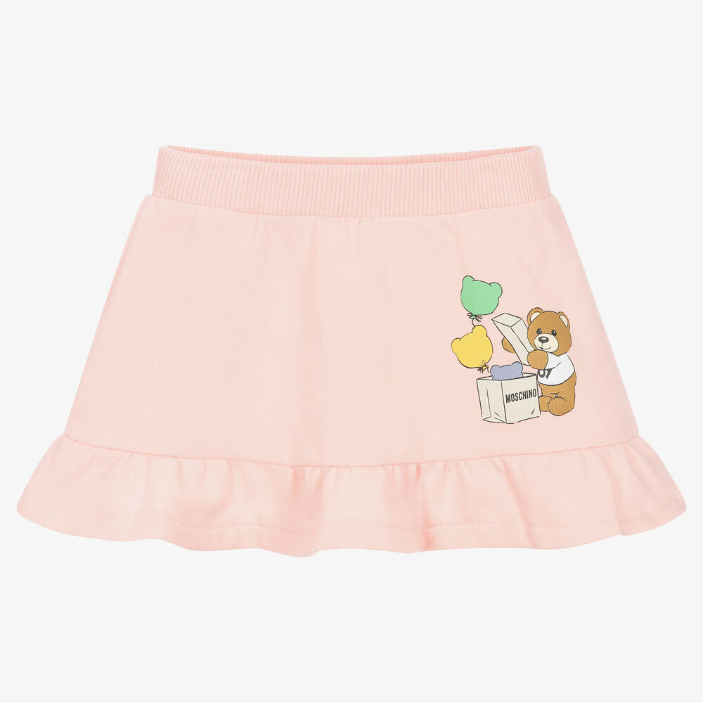 Moschino Baby - Розовая хлопковая юбка с медвежонком | Childrensalon