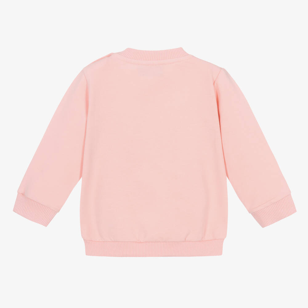 Moschino Baby-Girls Pink Cotton Teddy Bear Sweatshirt | Childrensalon Outlet