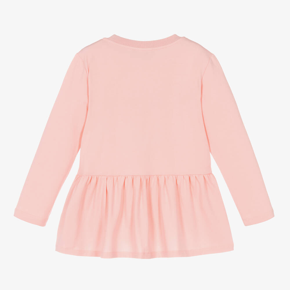 Moschino Kid-Teen-Girls Pink Cotton Teddy & Heart Top | Childrensalon Outlet