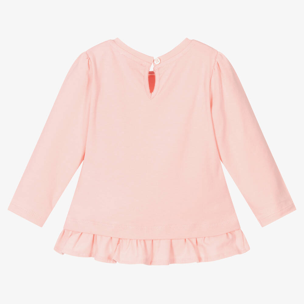 Moschino Малыши-Розовый хлопковый топ для девочек | Childrensalon Outlet