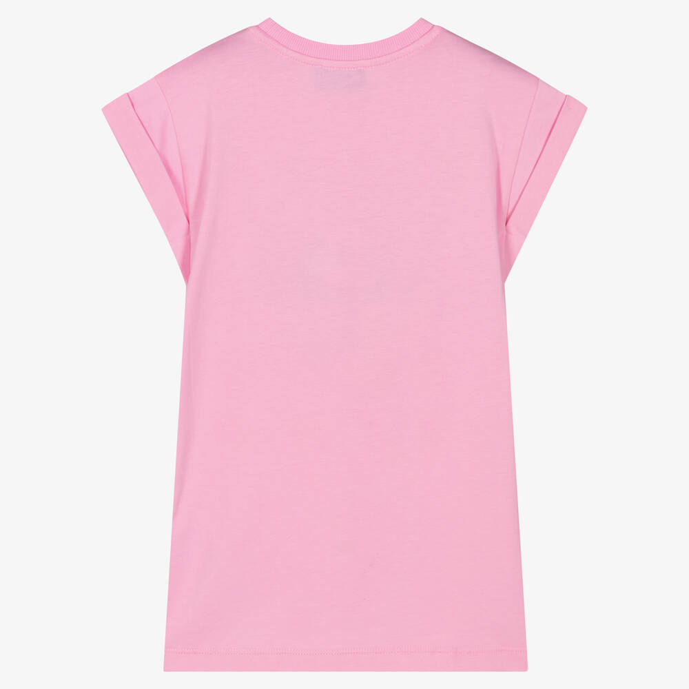 Moschino Kid-Teen-Girls Pink Crystal Teddy Bear Dress | Childrensalon Outlet