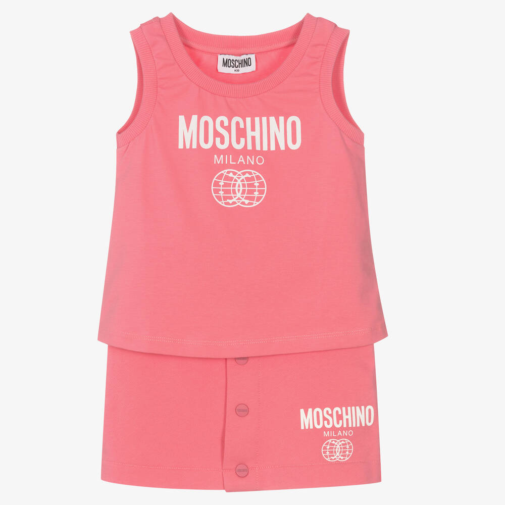 Moschino Kid-Teen-طقم تنورة قطن جيرسي لون زهري | Childrensalon Outlet