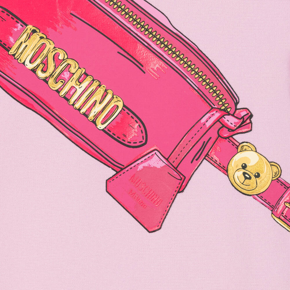 Moschino Kid-Teen-Girls Pink & Gold Bag Print Dress | Childrensalon Outlet