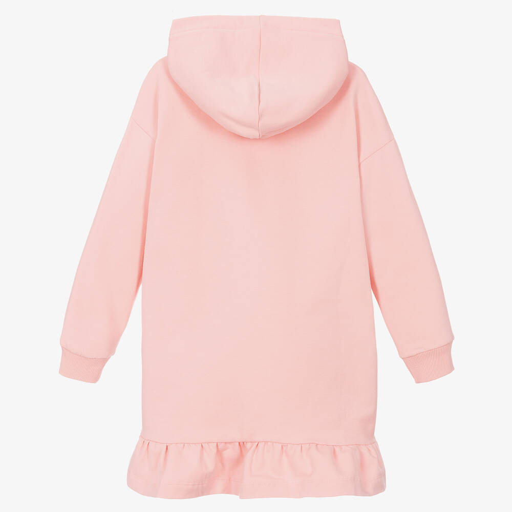 Moschino Kid-Teen-Girls Pink Hooded Teddy Jersey Dress | Childrensalon Outlet