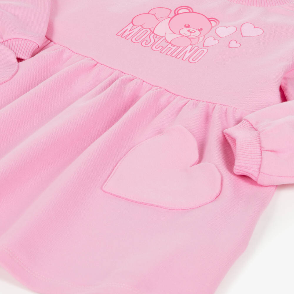 Moschino Малыши-Girls Pink Jersey Bear Dress | Childrensalon Outlet