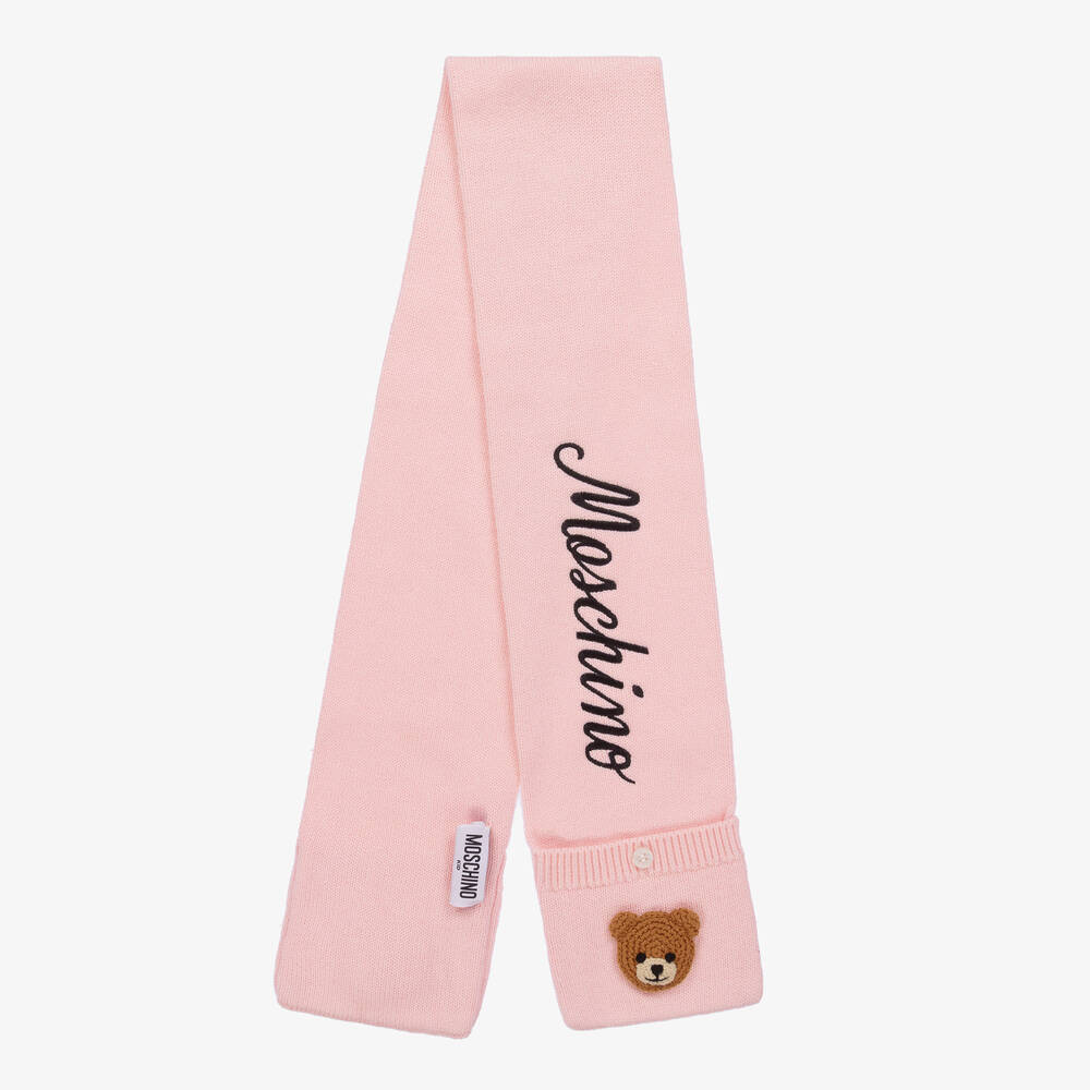 Moschino Kid-Teen-Girls Pink Knitted Hat & Scarf Gift Set | Childrensalon Outlet