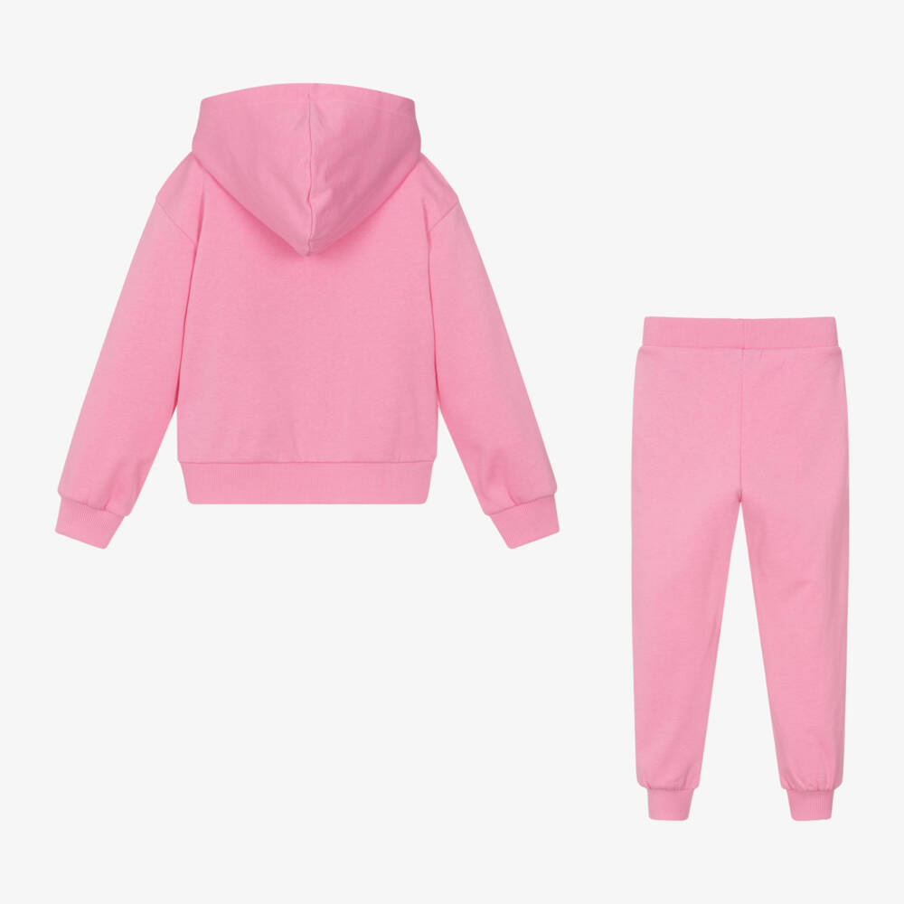 Moschino Kid-Teen-Girls Pink Logo Hoodie Set | Childrensalon Outlet
