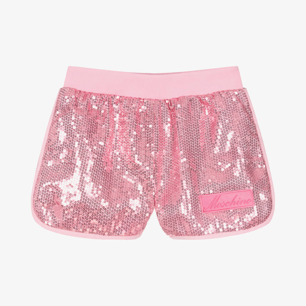 Moschino Kid-Teen - Розовые шорты с пайетками | Childrensalon