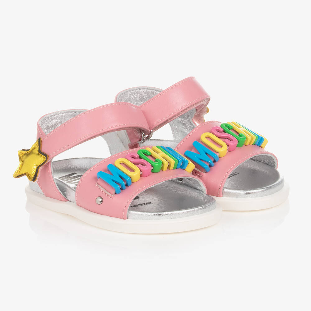 Moschino Kid-Teen - Girls Pink Star Buckle Sandals | Childrensalon