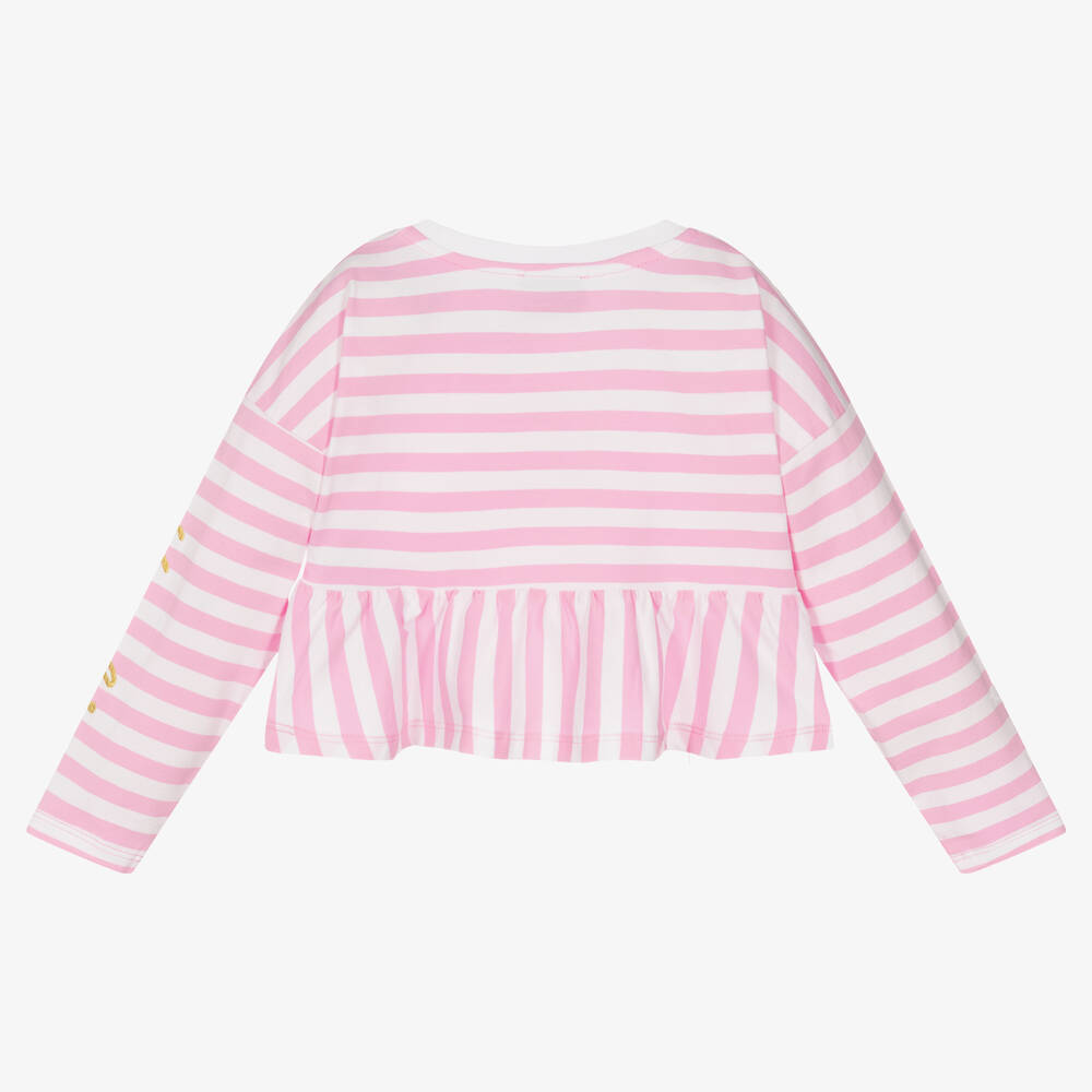 Moschino Кид-Тин-Футболка в розовую полоску с медвежонком | Childrensalon Outlet