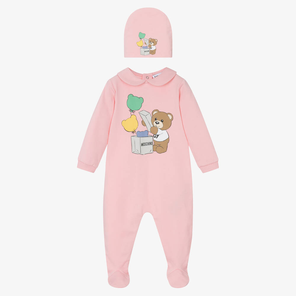 Moschino Baby - Rosa Teddyballon-Strampler-Set | Childrensalon