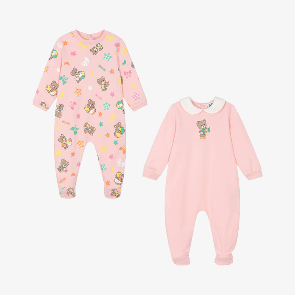 Moschino Baby-أفرول بيبي غرو تيدي بير قطن لون زهري (عدد 2) | Childrensalon Outlet