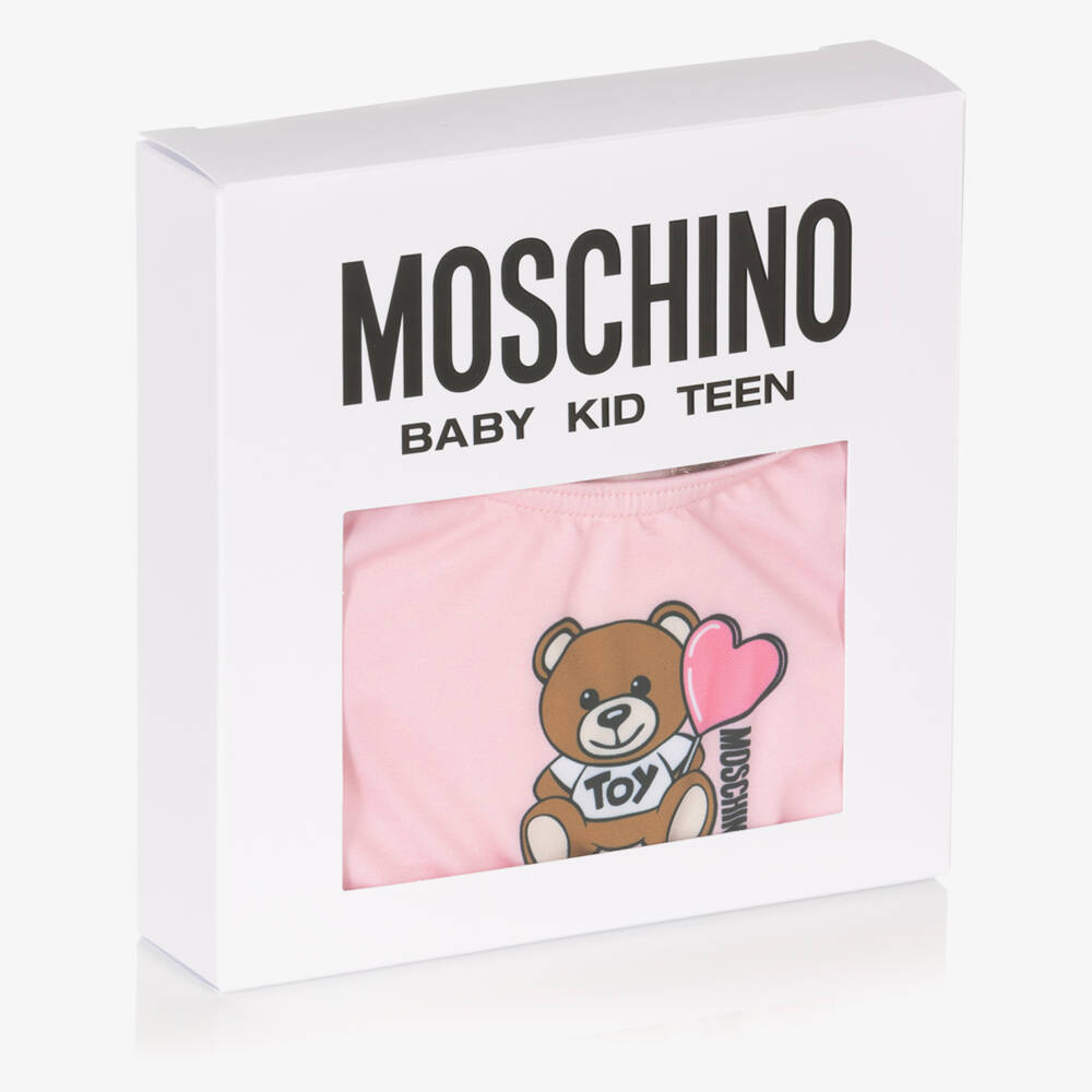 Moschino-Girls Pink Teddy Bear Bikini | Childrensalon Outlet