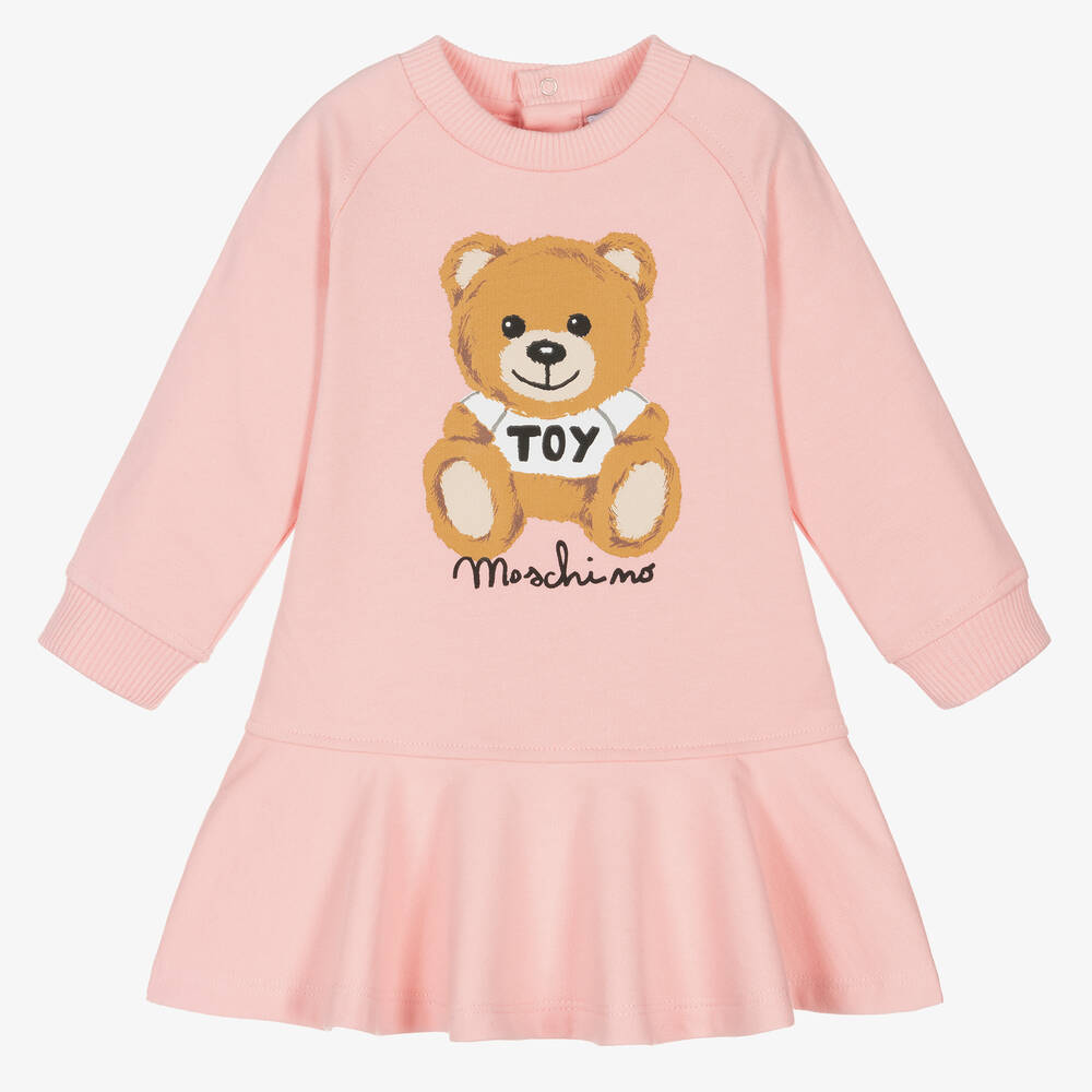 Moschino Baby - Girls Pink Teddy Bear Dress | Childrensalon