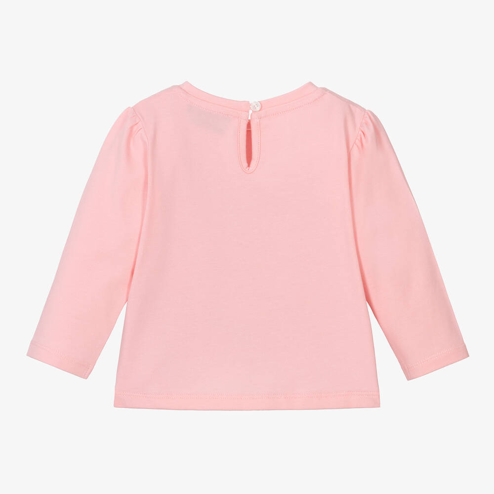 Moschino Малыши-Розовый топ с медвежонком и сердечками | Childrensalon Outlet