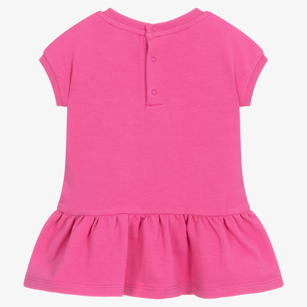 Moschino Baby-Girls Pink Teddy Bear Jersey Dress | Childrensalon Outlet