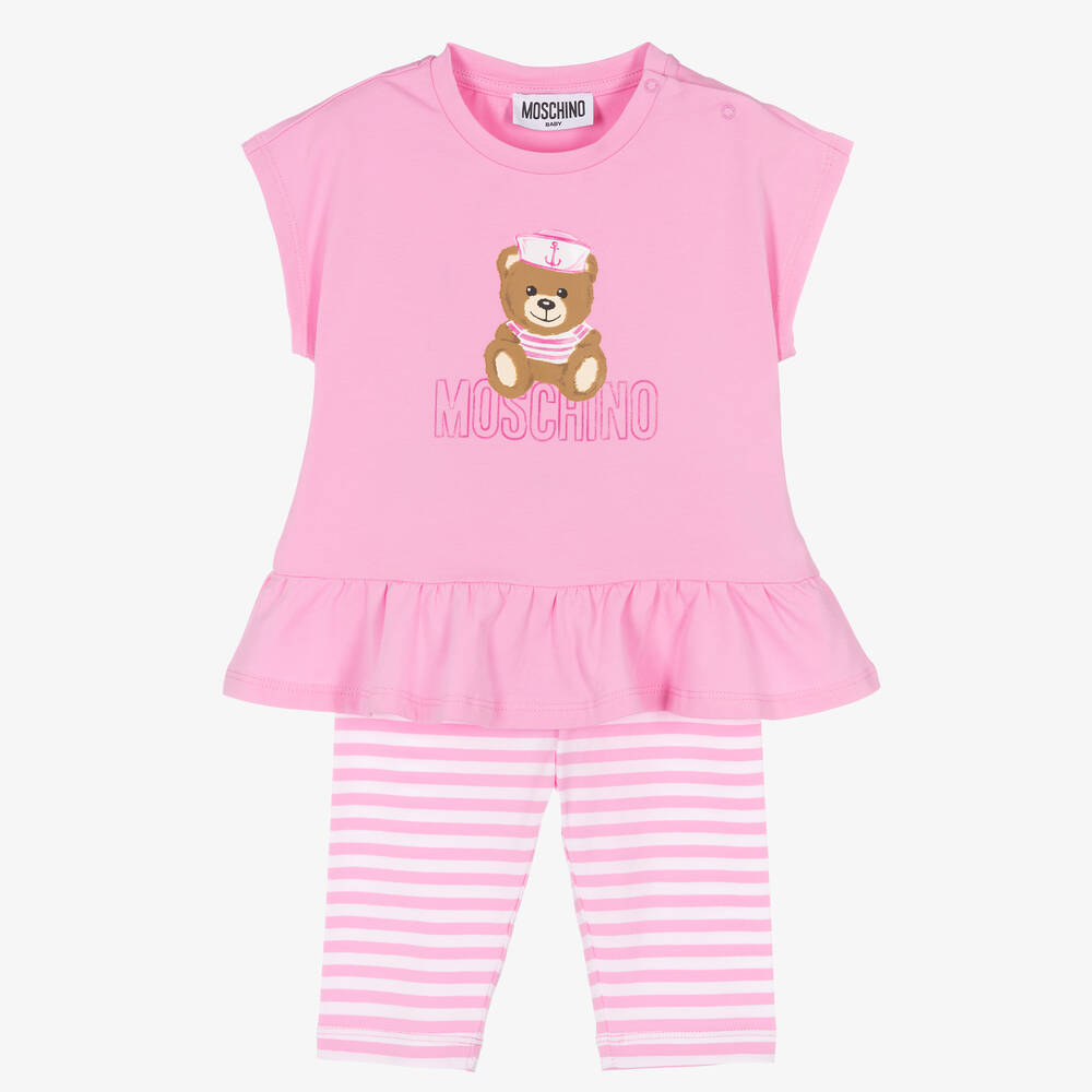 Moschino Baby - Rosa Teddy-Leggings-Set für Mädchen | Childrensalon