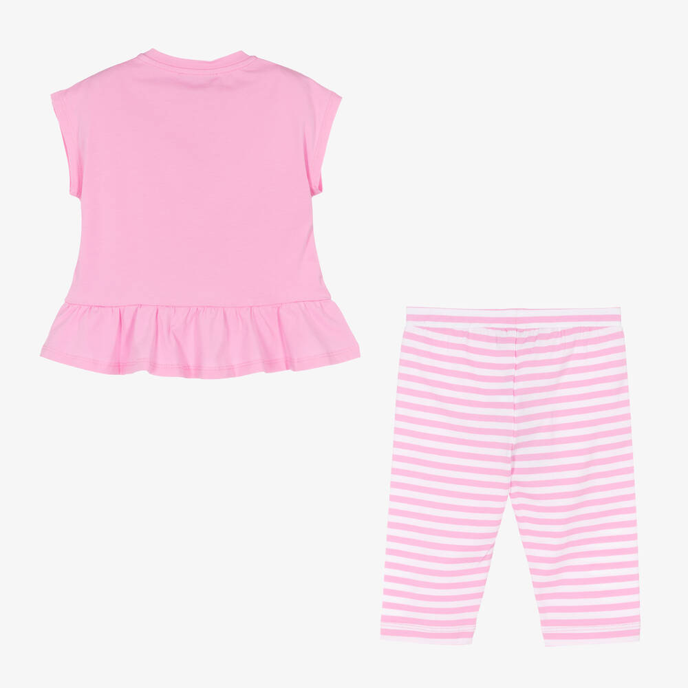 Moschino Baby-Girls Pink Teddy Bear Leggings Set | Childrensalon Outlet