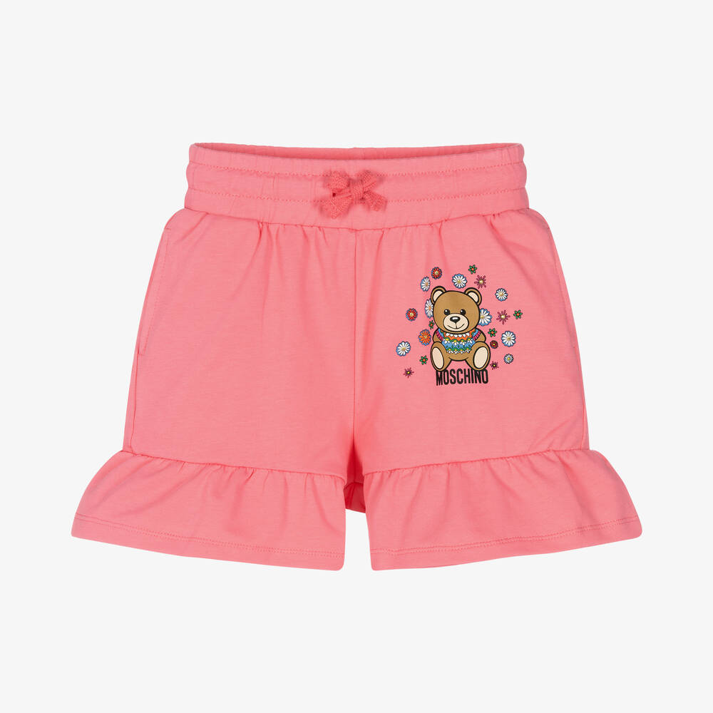 Moschino Kid-Teen - Розовые шорты с медвежонком | Childrensalon