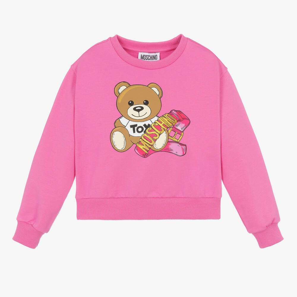 Moschino Kid-Teen - Sweat-shirt rose Teddy Fille | Childrensalon