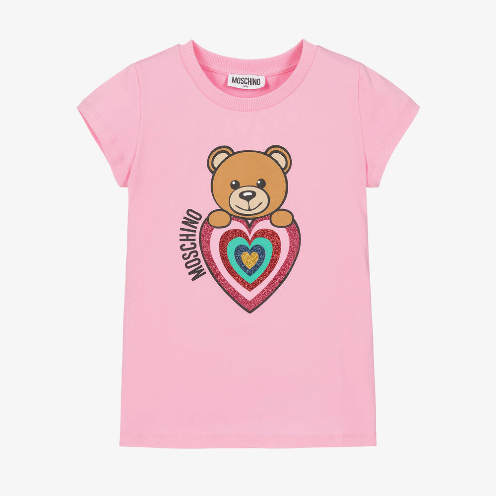 Moschino Kid-Teen - Girls Pink Teddy Bear T-Shirt | Childrensalon