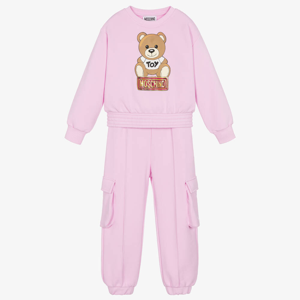 Moschino Kid-Teen - Girls Pink Teddy Bear Tracksuit | Childrensalon