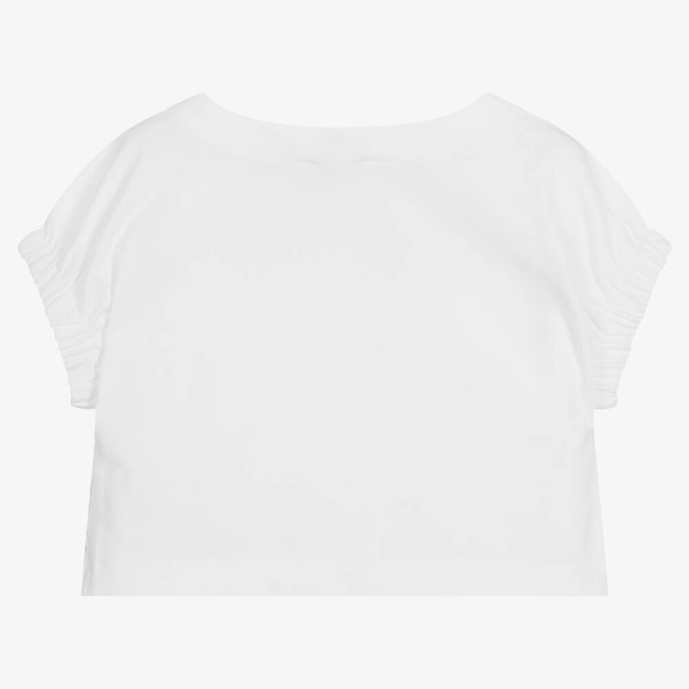 Moschino Kid-Teen-Girls Pink & White Cotton Logo Shorts Set | Childrensalon Outlet