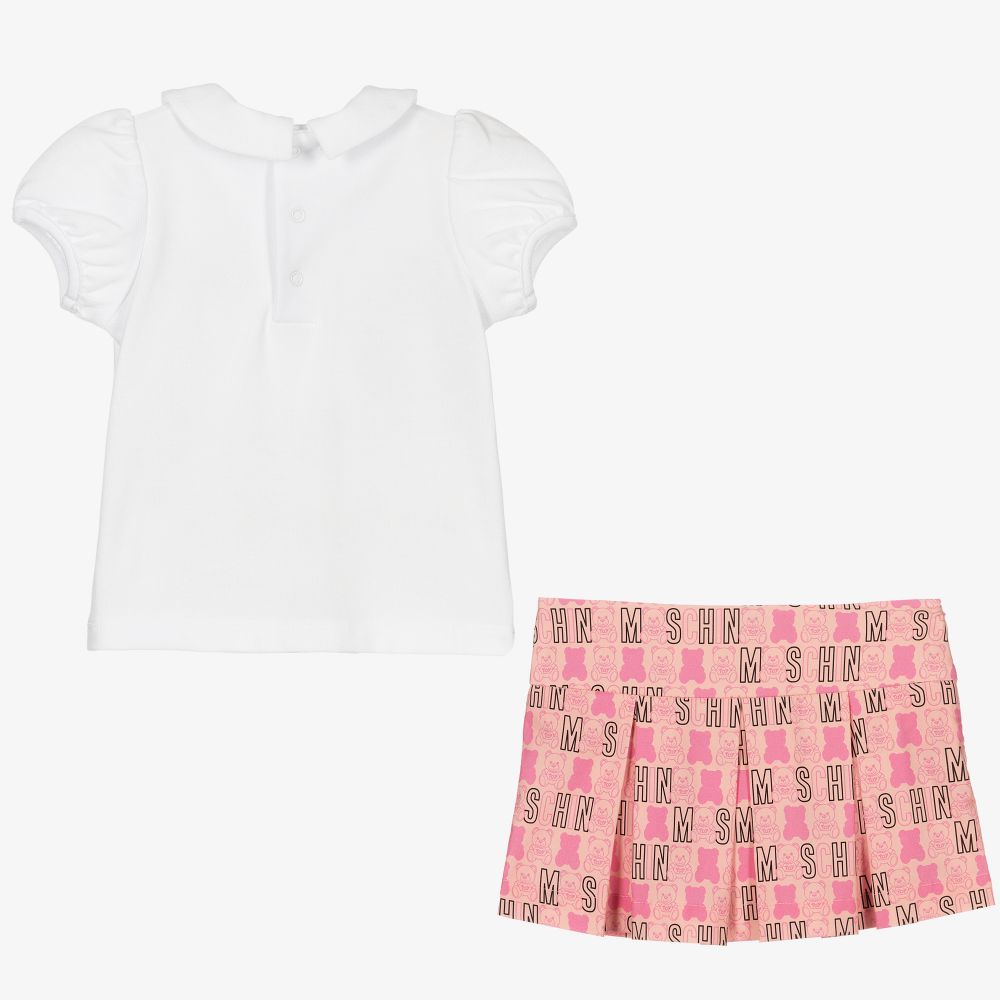 Moschino Baby-Girls Pink & White Skirt Set | Childrensalon Outlet