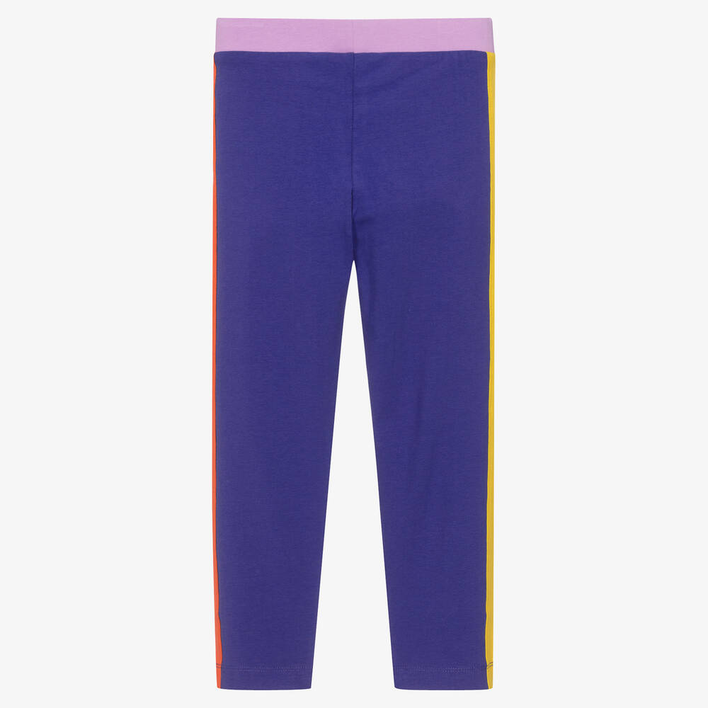 Moschino Kid-Teen-Girls Purple Logo Cotton Leggings | Childrensalon Outlet
