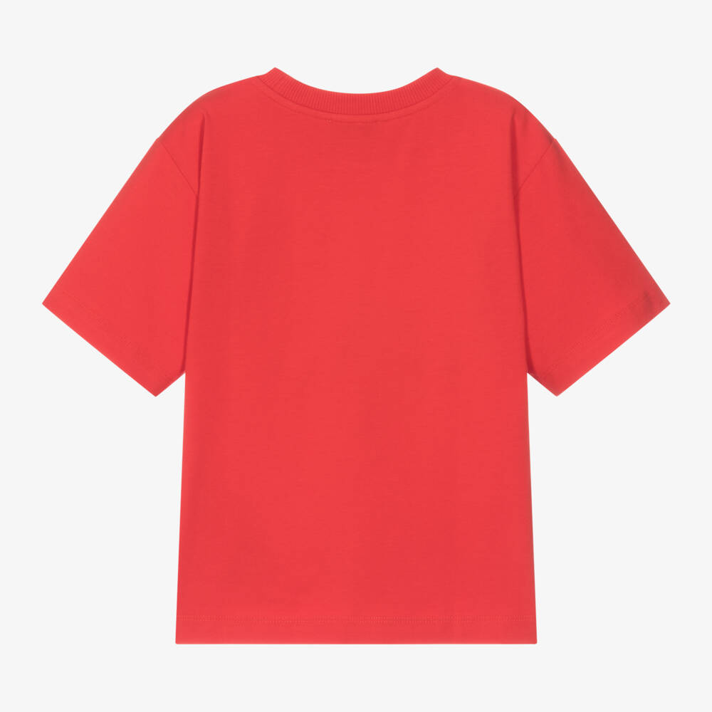 Moschino Kid-Teen-Girls Red Bear Cotton Tee | Childrensalon Outlet