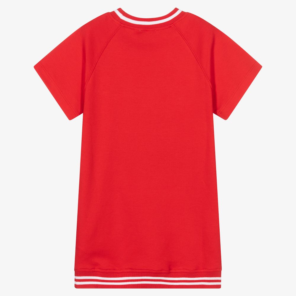 Moschino Кид-Тин-Красное хлопковое платье для девочек | Childrensalon Outlet