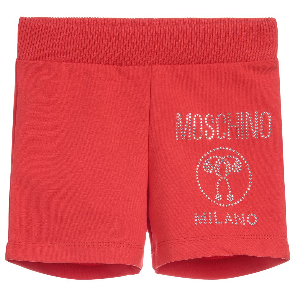 Moschino Baby - Girls Red Cotton Shorts | Childrensalon