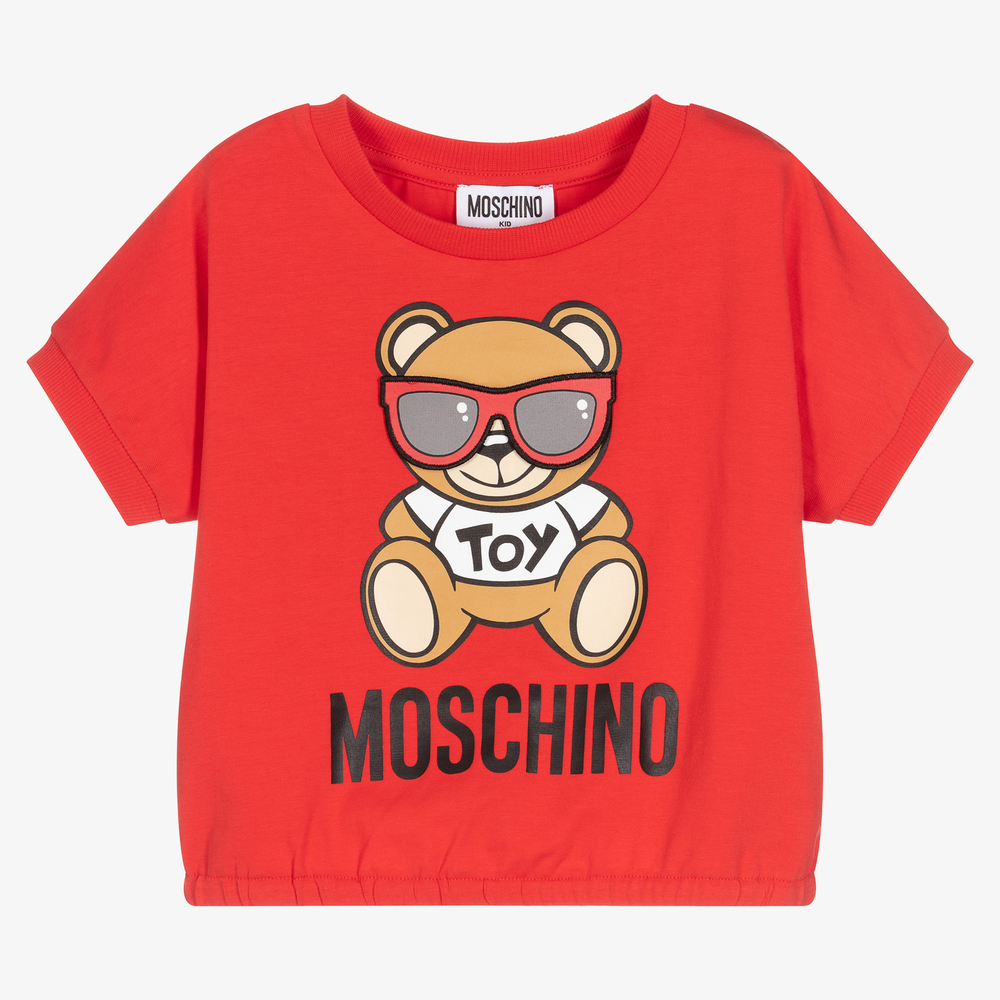 Moschino Kid-Teen - T-shirt rouge en coton Fille | Childrensalon