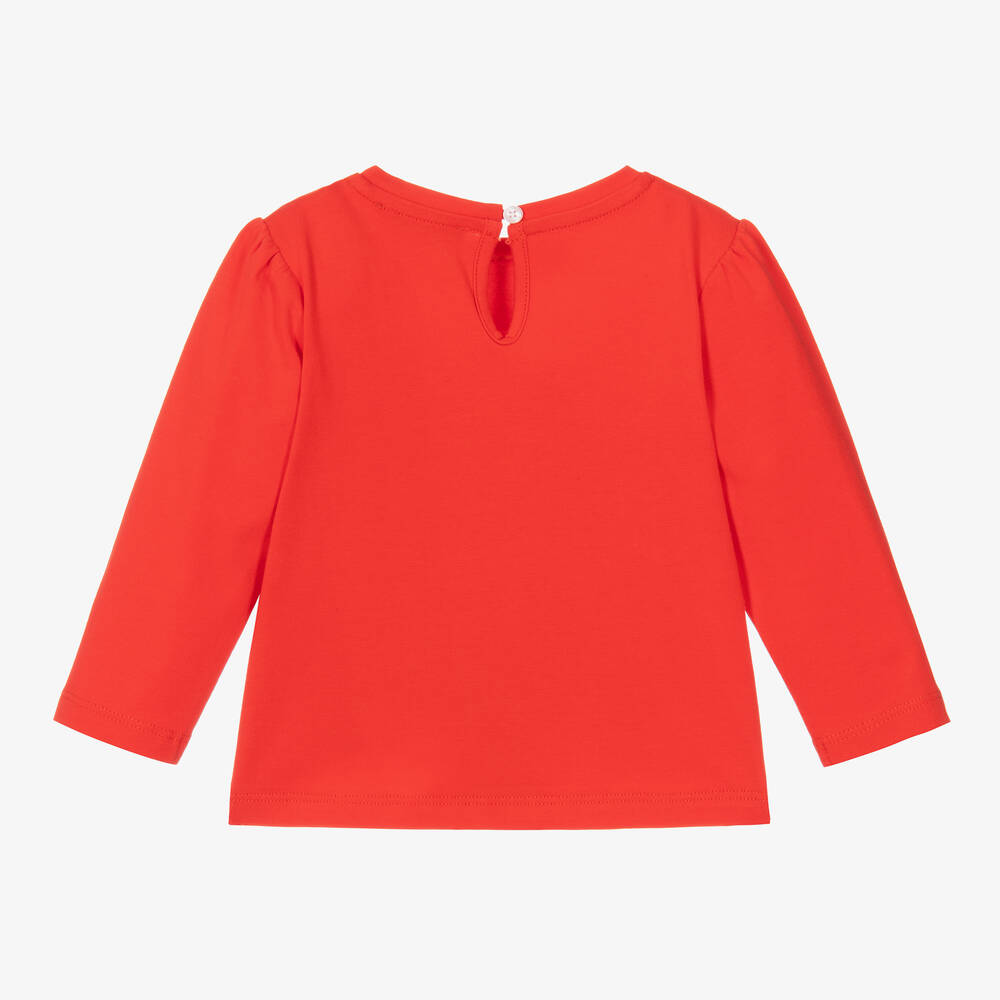 Moschino Малыши-Красный топ с медвежонком и сердечками | Childrensalon Outlet