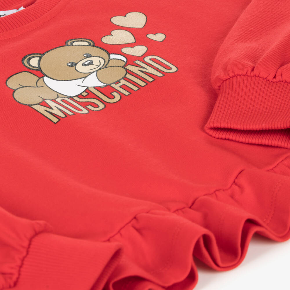 موسكينو Kid-Teen-سويتشيرت تيدي بير قطن لون أحمر للبنات | Childrensalon Outlet