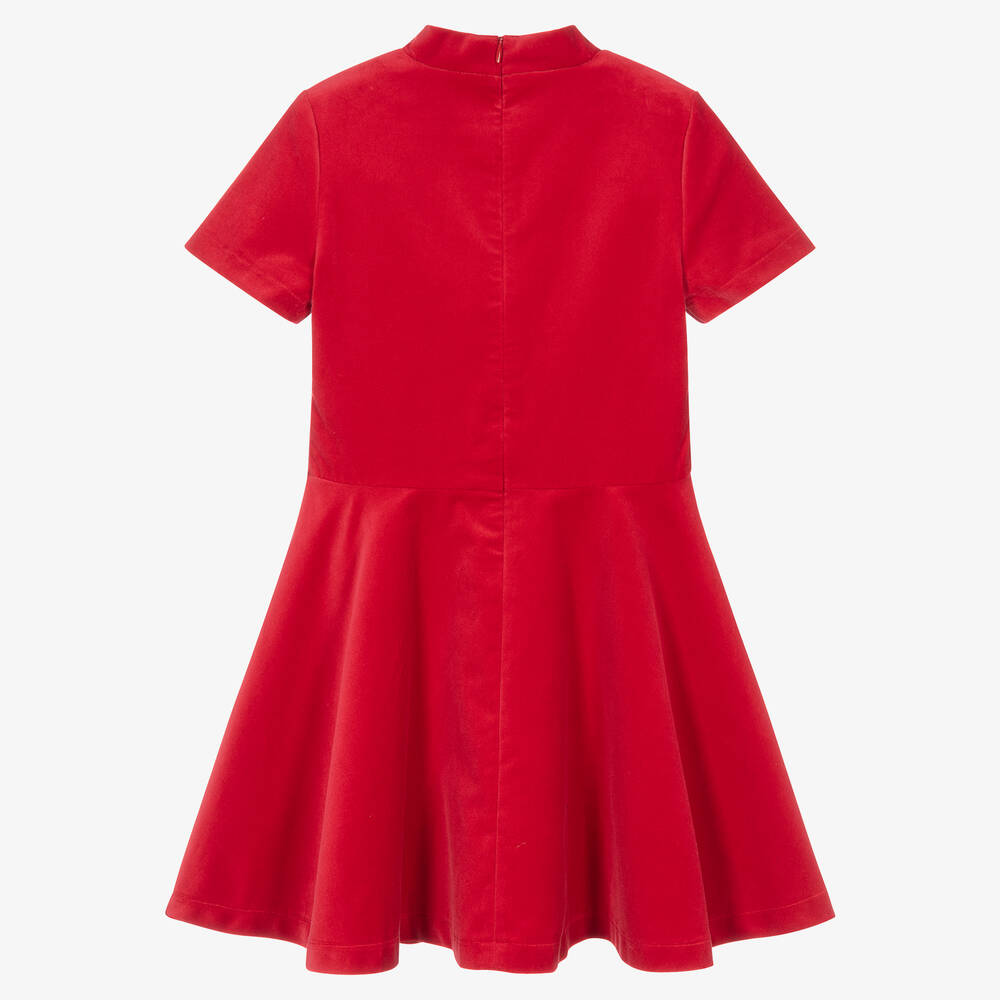 Moschino Kid-Teen-Girls Red Velvet Teddy Bear Dress | Childrensalon Outlet