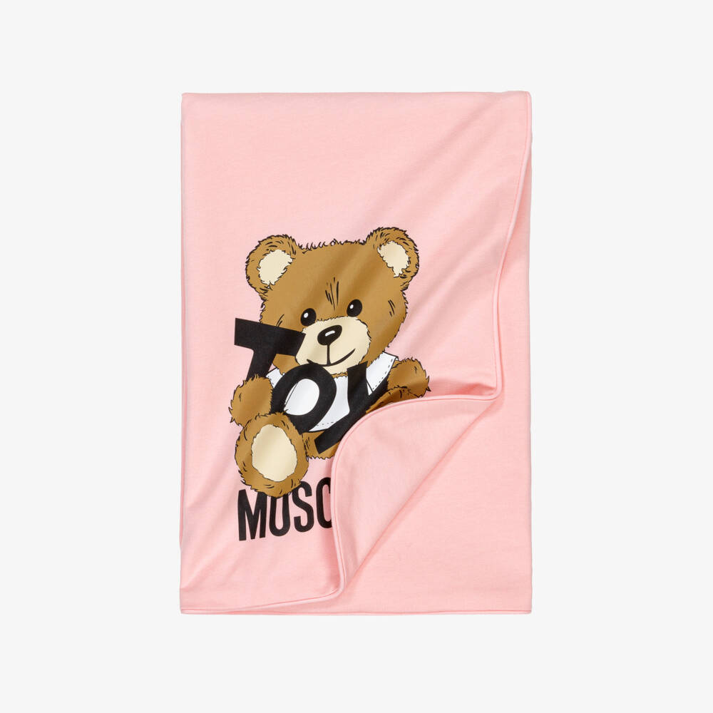 Moschino-Girls' Rosy Bear Emblem Blanket | Childrensalon Outlet
