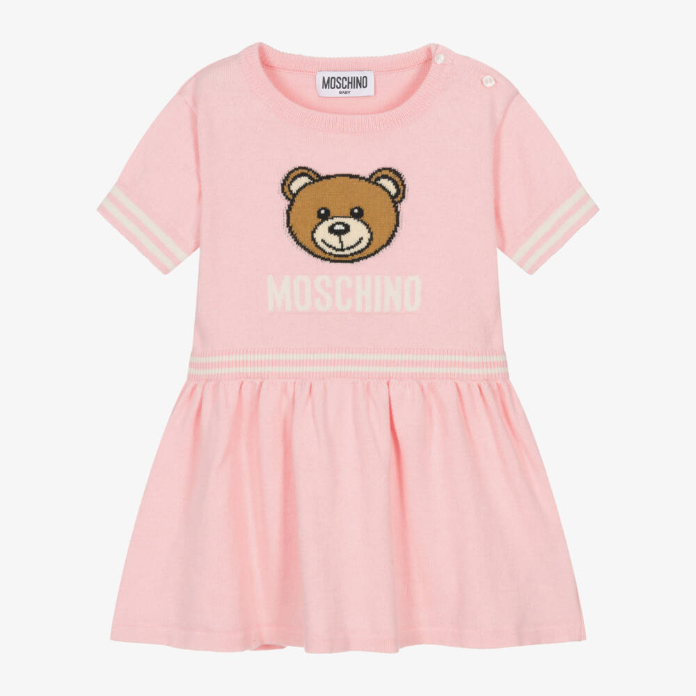 Moschino Baby-Girls Rosy Cotton Wool Dress | Childrensalon Outlet