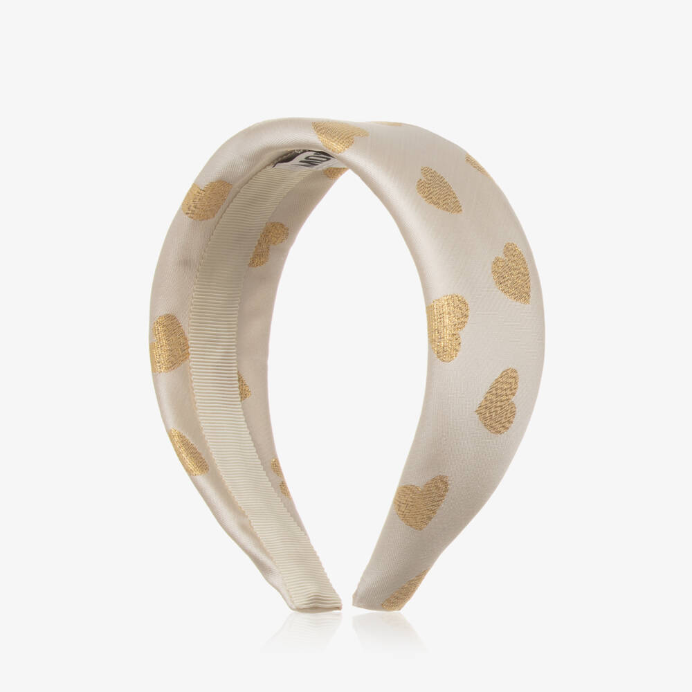 Moschino Kid-Teen-Girls Satin Heart-Patterned Hairband | Childrensalon Outlet