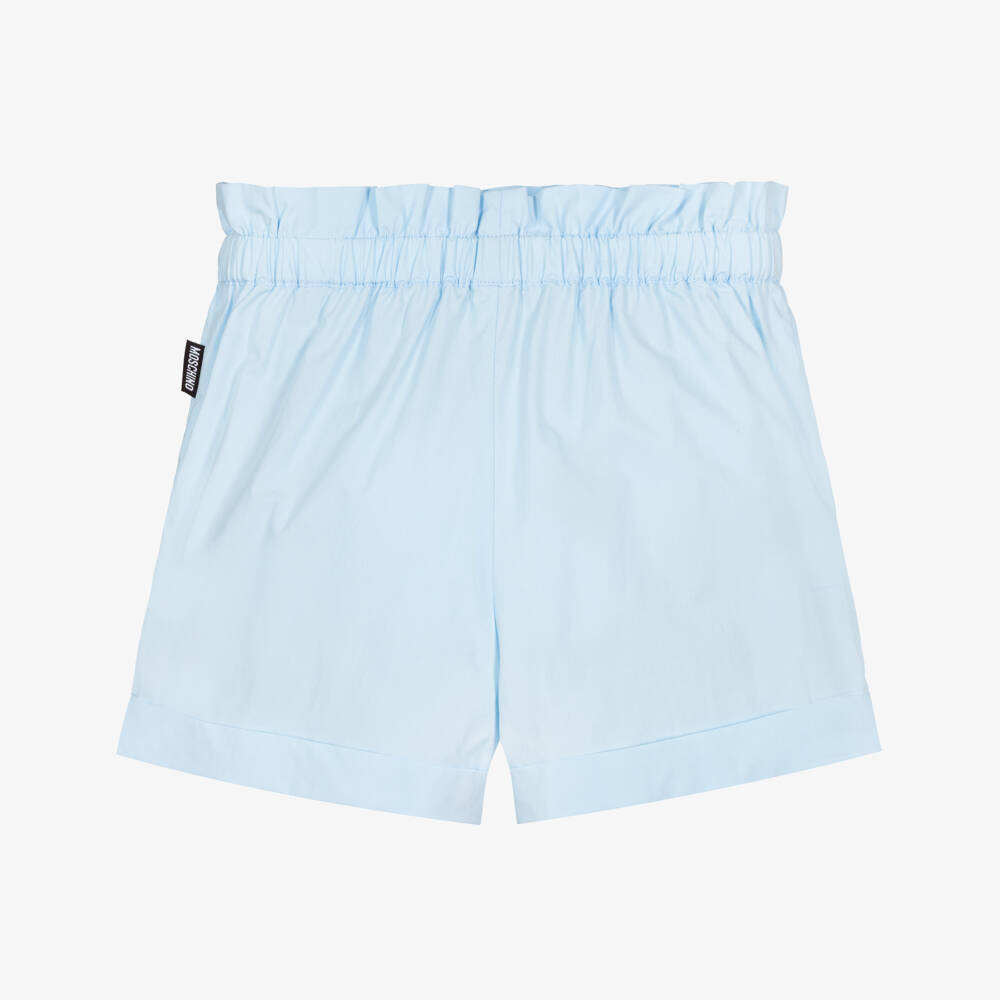 Moschino-Girls Sky Poplin Summer Shorts | Childrensalon Outlet