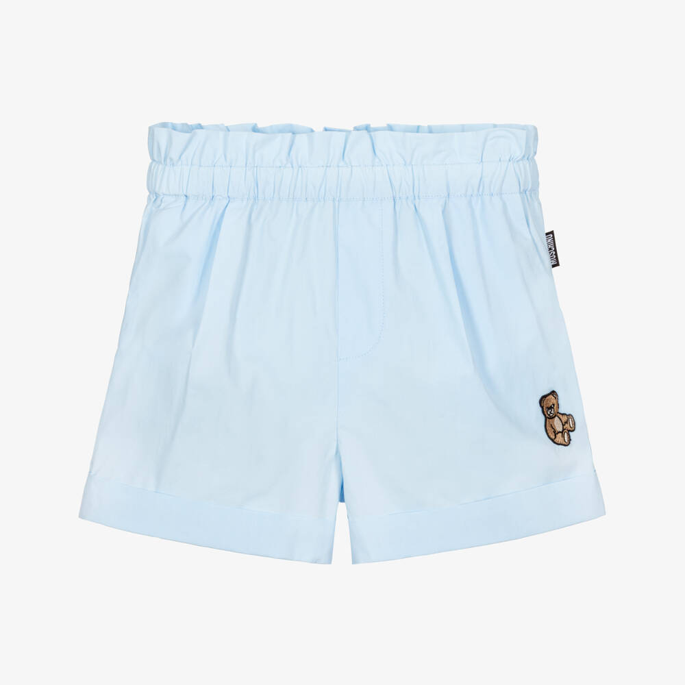 Moschino-Girls Sky Poplin Summer Shorts | Childrensalon Outlet
