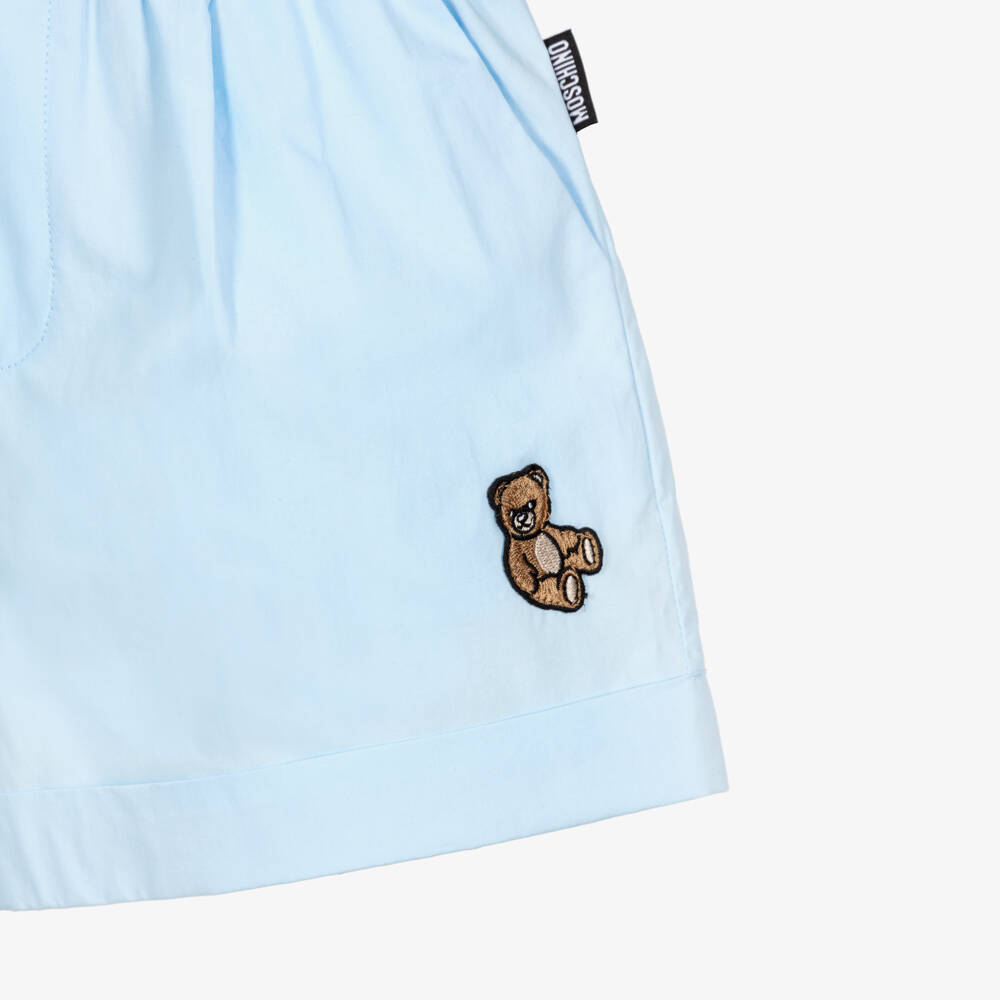 Moschino-Girls Sky Poplin Summer Shorts | Childrensalon Outlet