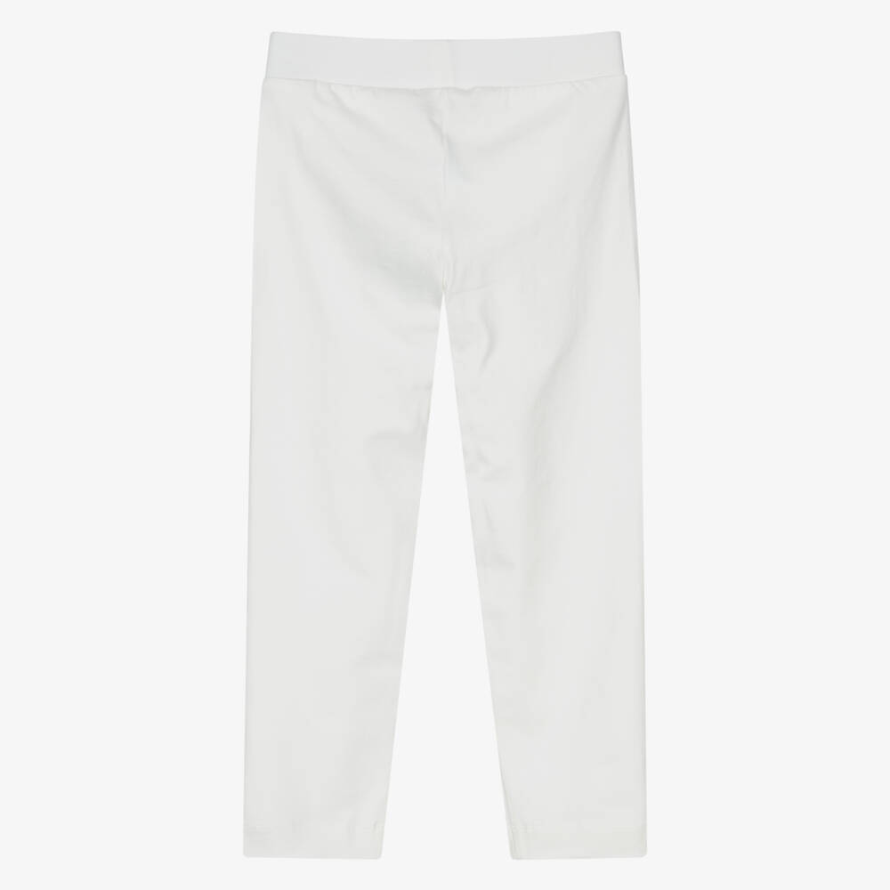 Moschino-Girls Soft Ivory Jersey Leggings | Childrensalon Outlet