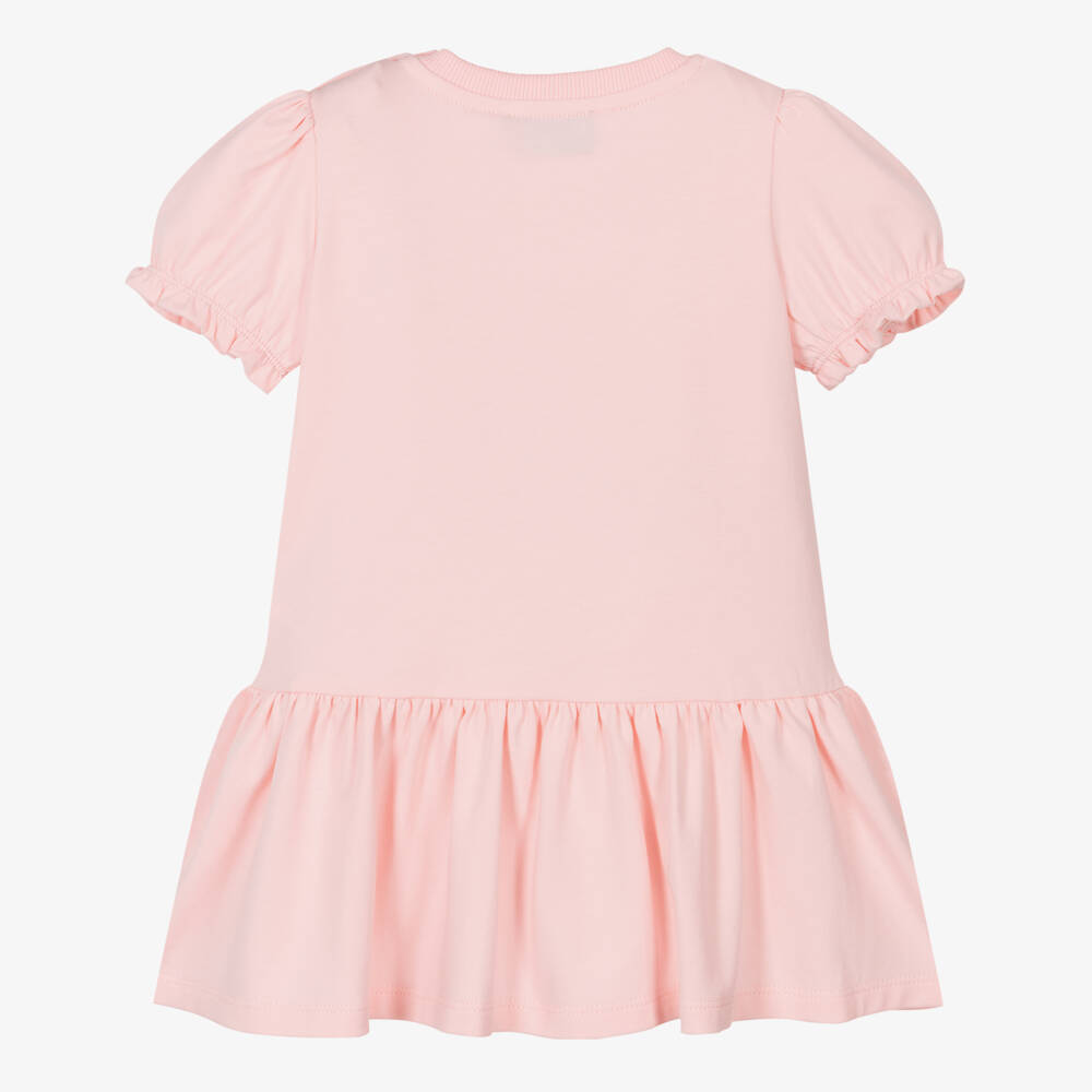 Moschino-Girls Soft Pink Bear Dress | Childrensalon Outlet