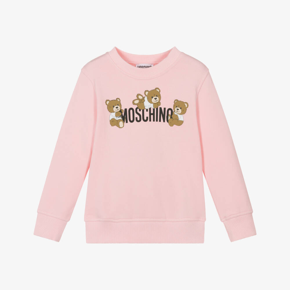 Moschino-Girls' Soft Pink Bear Jersey Top | Childrensalon Outlet