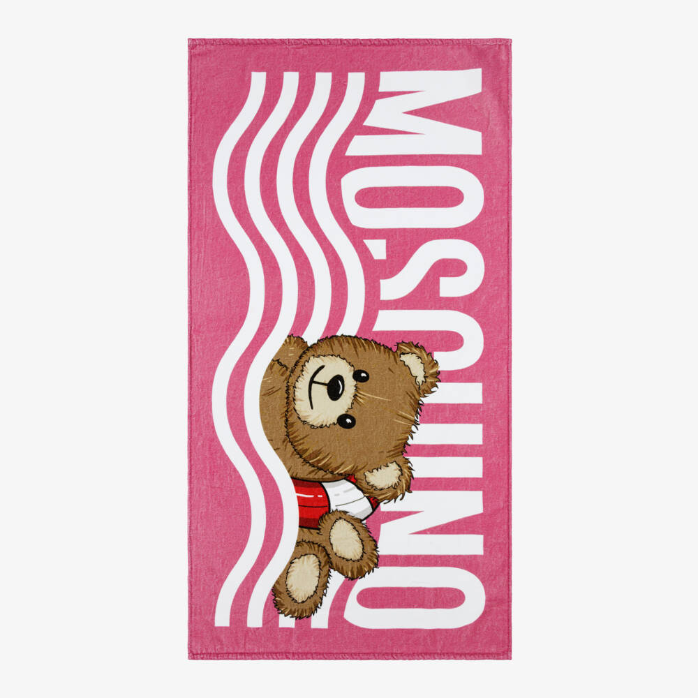 Moschino-Girls Soft Pink Cotton Towel | Childrensalon Outlet