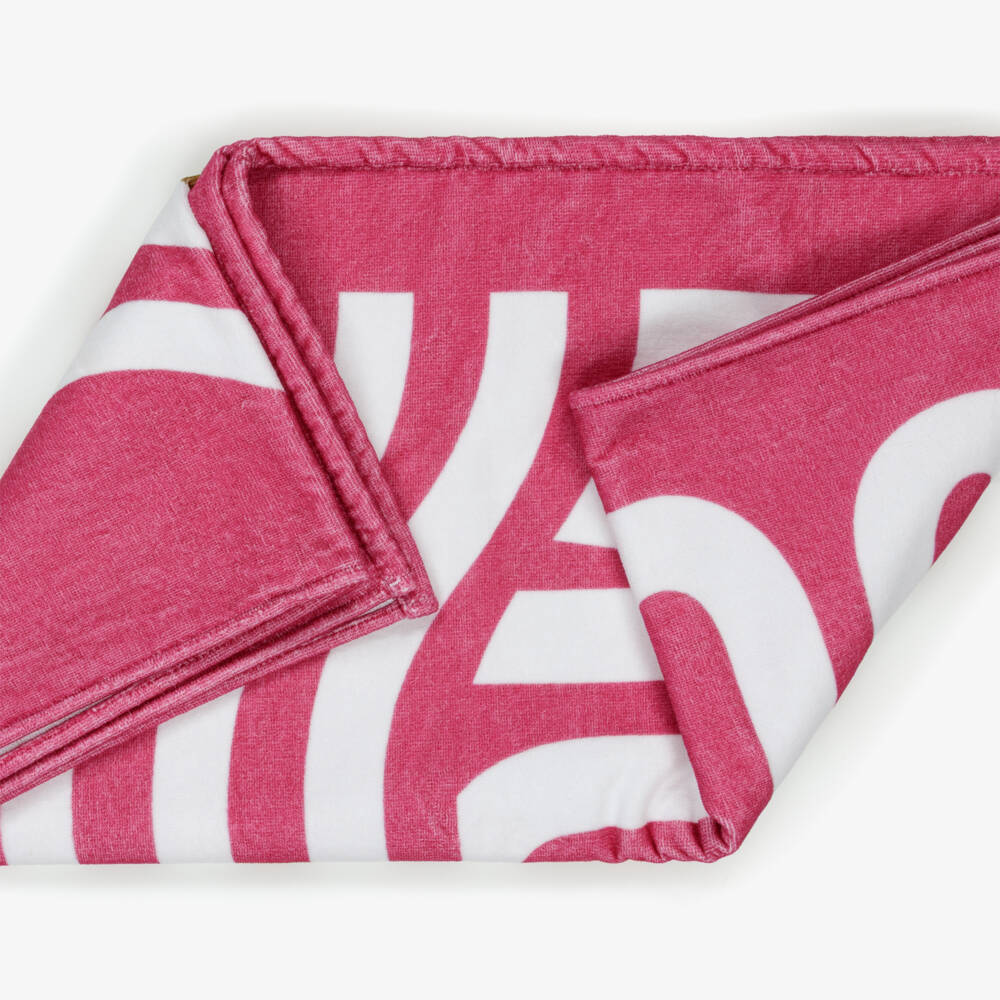 Moschino-Girls Soft Pink Cotton Towel | Childrensalon Outlet