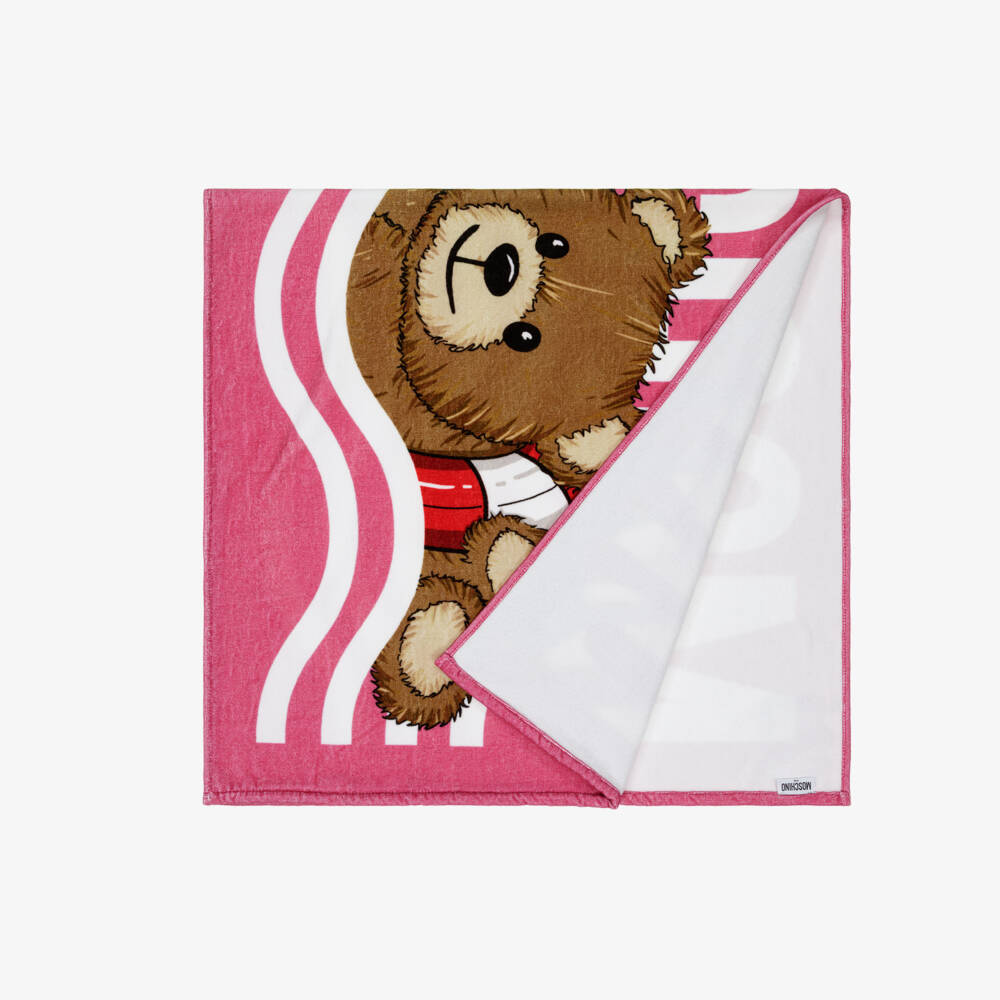 Moschino-Girls Soft Pink Cotton Towel | Childrensalon Outlet