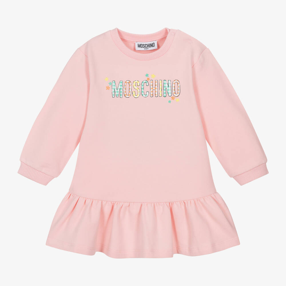 Moschino Baby-Girls Soft Pink Jersey Dress | Childrensalon Outlet